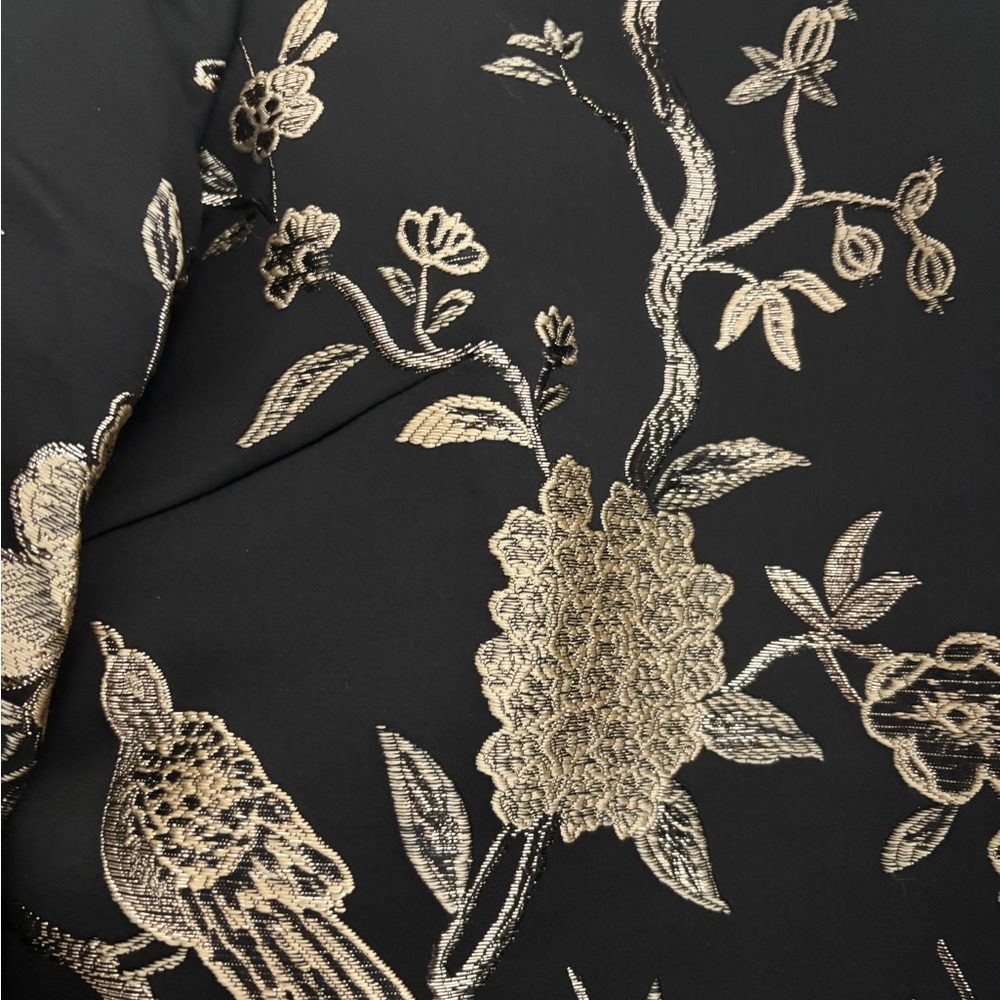 Black and Gold Floral Women's Blazer - Picture 2 of 6